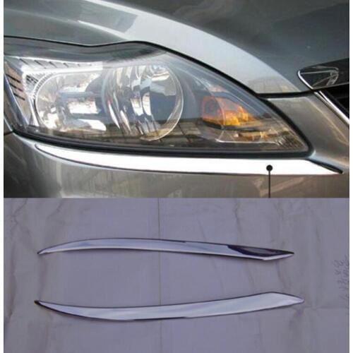 Eyebrows for Ford Focus 2 2008-2011 on headlights eyelash molding decoration car styling tuning accessories