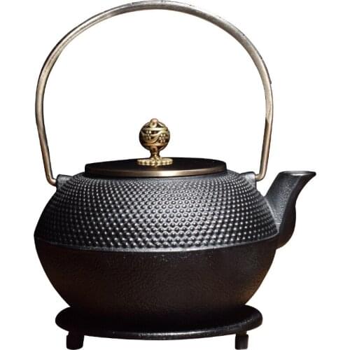 Cast Iron Teapot Set Japanese Tea Pot Tetsubin Kettle 1300ml Drinkware Kung Fu Infusers Metal Net Filter Cooking Tools