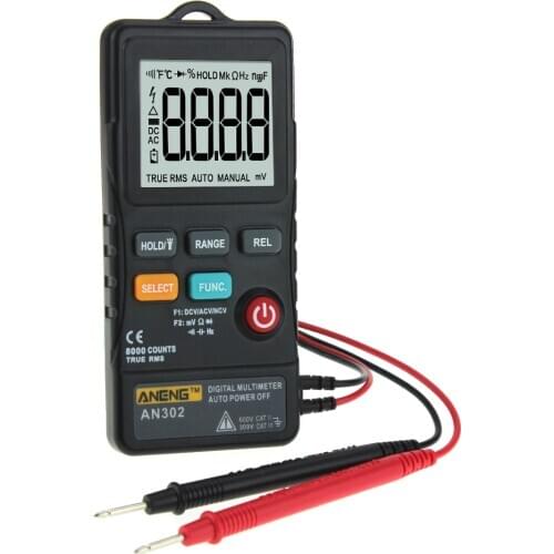 AN302 True RMS 8000 Counts Push-button Card Digital Multimeter AC/DC Tester