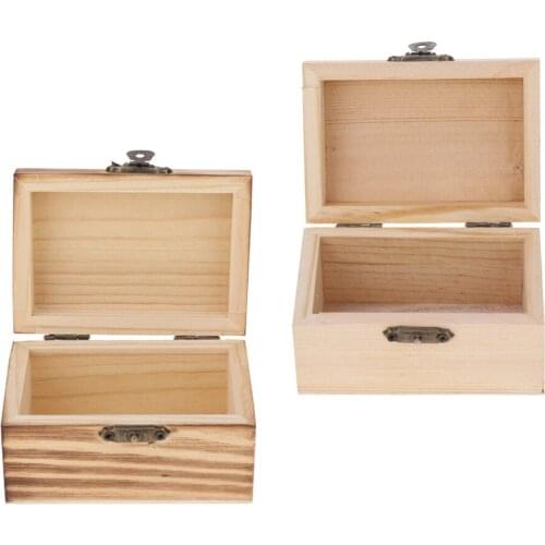 Decorate Wooden Box with Front Clasp 4×2.5×2 inch Jewelries Case Memory Box