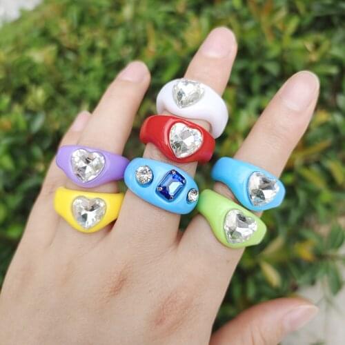 Dvacaman Rings With Crystals