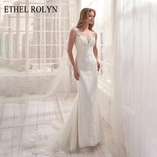 ETHEL ROLYN Romantic Vintage Mermaid Wedding Dresses 2021 Illusion Appliques Sexy Sweetheart Bridal Gown Vestido De Noiva