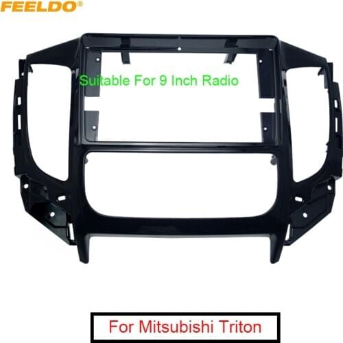 FEELDO Car 9" 2Din Fascia Panel Frame Dash Kit For Mitsubishi Triton(2015+) GPS Navigation Installation #MX6264