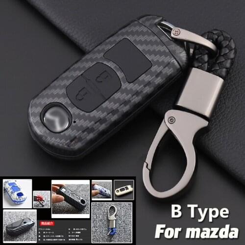 HIBEYO Keychain For 3/6 Axela CX-3 cx4 ATENZA Key Case with Key Ring Axela Case Cover Holder Accessoires Car Styling