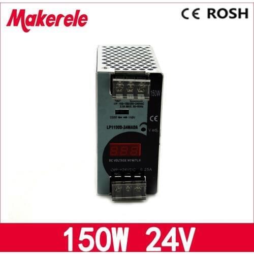 150w 24v 6.25a Mini size ac-dc Switching power supply Din Rail power supply LP-150-24 with Digital display for LED Strip light