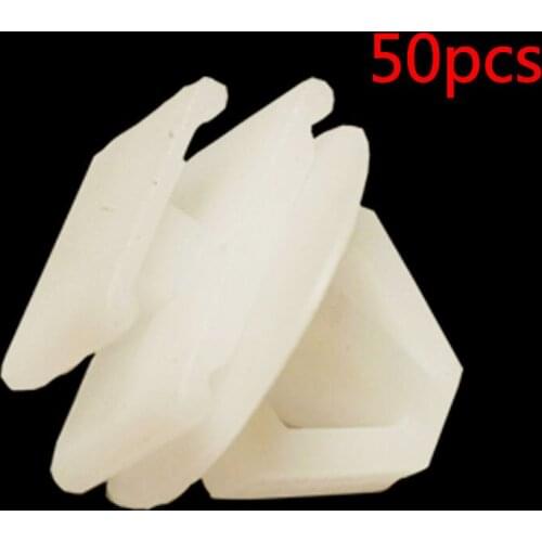 50Pcs Expert Door Buckle Moulding Clips Trim Panel Hole White ABS Push Engine Cover Fasteners For Peugeot 106 206 306 307 806