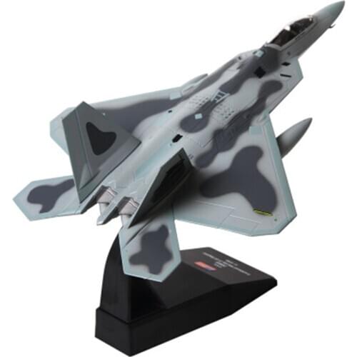 1/1100 Collectibles Metal F22 Airplane Model Simulation Raptor Fighter Aviation Military Popular Science Exhibition Model Toy