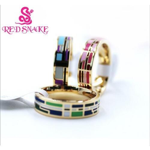 RED SNAKE Promotions Newest Ring Rose Gold-color Ribbon Design Imaginative Boxes Enamel Jewelry Ring Thin 0.6cm Width