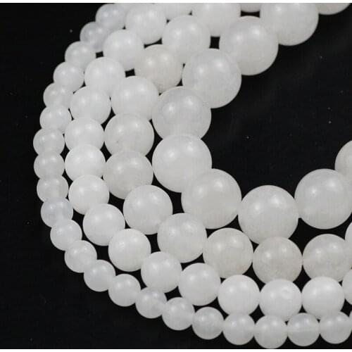 Natural White marble stone beads Alabaster Round Loose Beads For Jewelry Making DIY Bracelet Necklace wholesale 4/6/8/10/12M