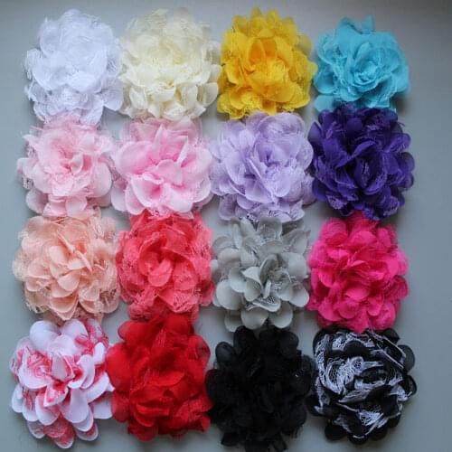 Hot Sale Quality Chiffon Lace Flower For kids Girls Headbands Hair Accessory 120pcs/lot Freeshipping