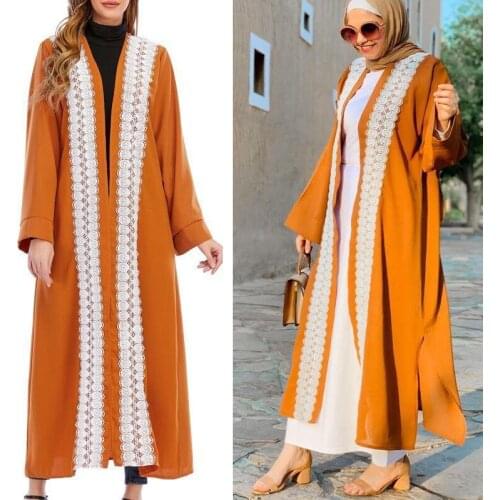 Moroccan Caftan New Muslim Abaya Cardigan Long Jacket Large Size Middle Eastern Robe Fashion Turkish Women Eid Prayer Garment