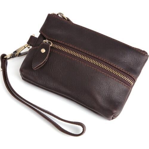Genuine Leather Multifunctional Car Key Case Keys Storage Bag Wallet In Hand Cowhide Coin Purse