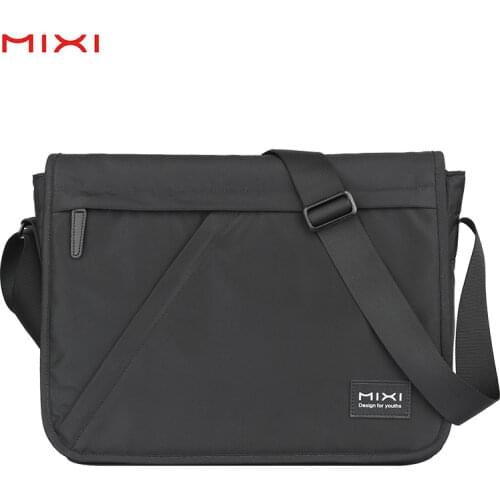 Mixi Fashion Men Crossbody Bag Messenger Casual Shoulder School Bags Black Blue Gray 12 14 Inch