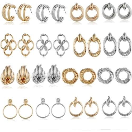 Fashionable simple various styles of pendant earrings for women with faux pearl rhinestone acrylic gem design female kolczyki