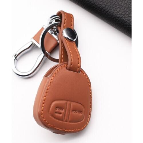 New Genuine Leather cover wallet key remote case For Mitsubishi outlander ASX colt LANCER Grandis Pajero sport 2 buttons