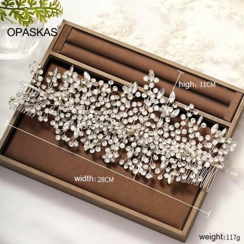 Oval Round Full Drill Beads Decorated Headband Winding Headband Hand-Woven With Two Combs Headpieces For Bride VL