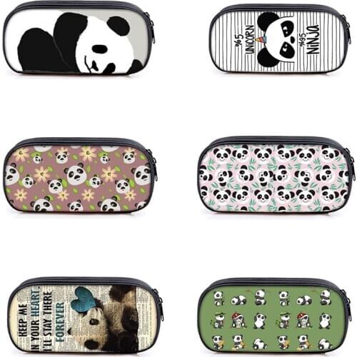 1 pcs cute Panda fashion pencil bag boys high quality nylon pencil case children school supplies stationery case