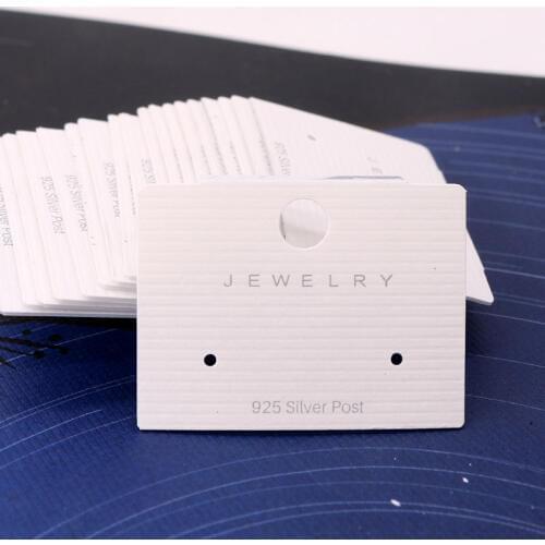 3x4cm Plastic and Special White Paper Earrings Display Cards 100pcs/lot Fashion Jewelry 925 Silver Post Exquisite Gift Packing