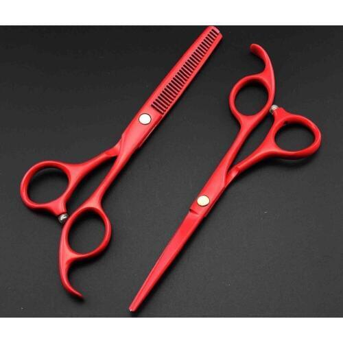 Professional Japan 440c 9cr13 color Piano paint 5.5 inch hair scissors set thinning shears cutting barber hairdressing scissors