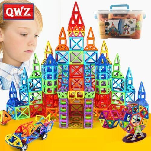 QWZ 110-252pcs Mini Magnetic Designer Construction Set Model & Building Toy Magnetic Blocks Educational Toys For Children Gifts