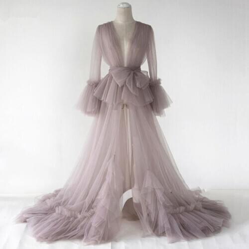 Real Image See Through Maternity Robe Women Maternity Dress Gowns Sheer Long Pregnant Robes Photo Shoot Custom Made