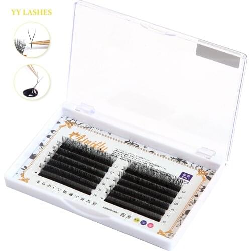 Free Shipping 0.05 0.07 Y Shape False Eyelash Extensions Premium Volume Fans YY Mesh Cross Soft Individual Lashes Makeup Cilios