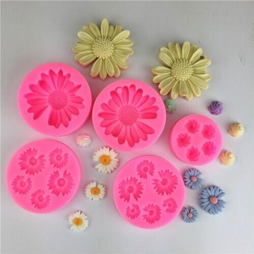 3D Daisy Flower Shape Silicone Mold Pastry Cupcake Chocolate Soap Bakeware Mould Fondant Cake Sugarcraft Decorating Tools