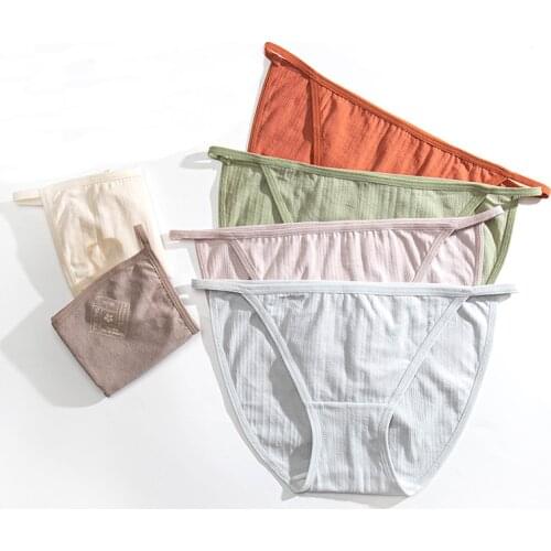 Sexy Low Waist Women Panties Cotton Ladies Briefs Sexy Underwear Comfort Underpants Solid Color M-XL Female Panties 2020