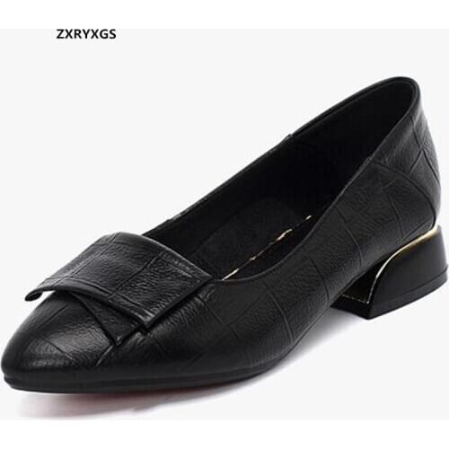 2021 New Top Cowhide Pointed Patent Leather Women Fashion Shoes Office Banquet Wedding Shoes Elegance Comfort Low Heel Shoes