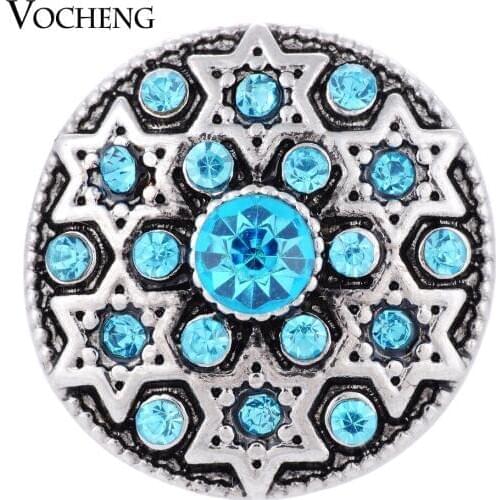 Vocheng Snap Charms Inlaid Crystal 2 Colors 18mm Hexagram Jewelry Vn-1305