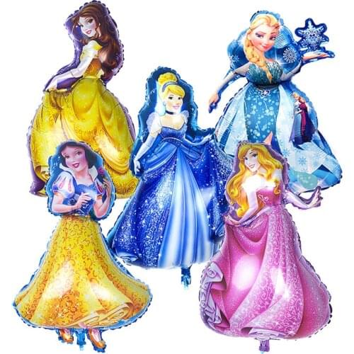 1Set Large Disney Princess Aisha Foil Balloons Snow White Birthday Party Decor Baby Shower Decor Kids Party Balloon Air Globos