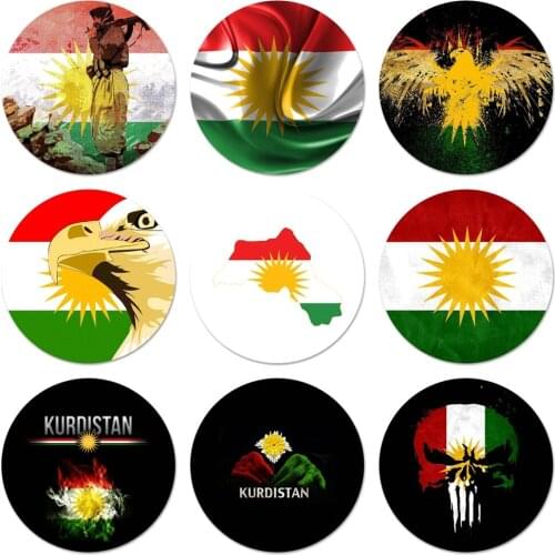 58mm kurdistan Curdistan flag Icons Pins Badge Decoration Brooches Metal Badges For Backpack Decoration