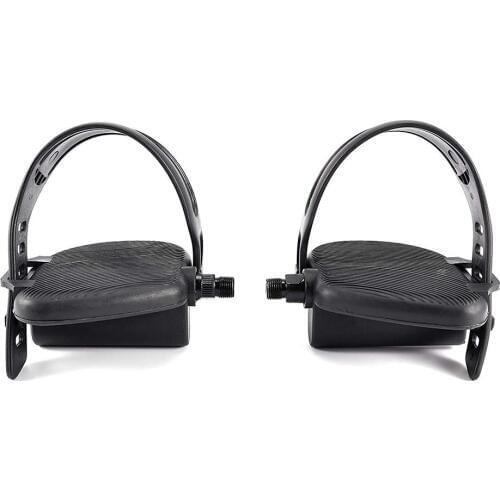 Exercise Bike Pedals with Adjustable Bicycle Widened Straps for Sports Cycling Home or Gym