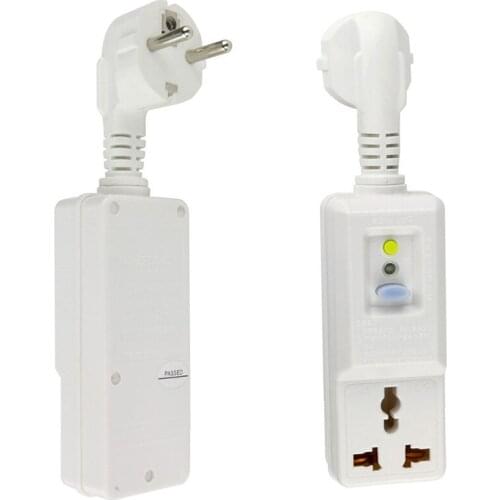 1pc EU Plug 16A 220V 240V GFCI Leakage Protection Safety RCD Socket Adaptor Home Circuit Breaker Cutout Power Trip Switch