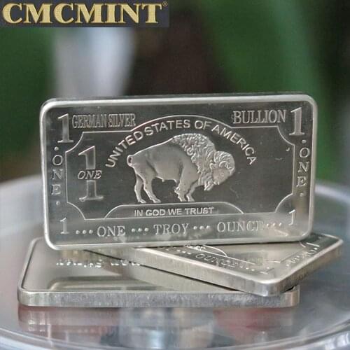 1 Oz German Silver Buffalo Bar A157B