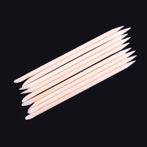 12pcs\lot Nail Art Cuticle Pusher Orange Wood Stick Cuticle Pusher Remover Manicure Pedicure Care Pusher Beauty Makeup Tools