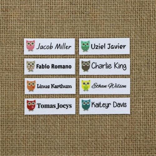 120 piece Custom logo labels, Name iron on label, Custom Clothing tags, Organic Cotton Labels(YT068)