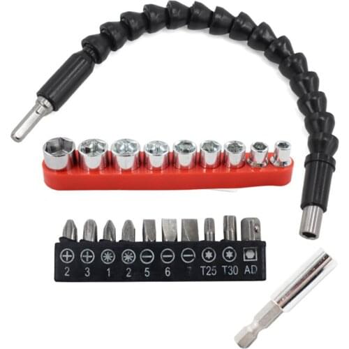 295mm Flexible Shaft Hex Flex Electric Drill Universal Shaft Extention Screwdriver Bit Set Holder Connect Rod Car Repair Tools