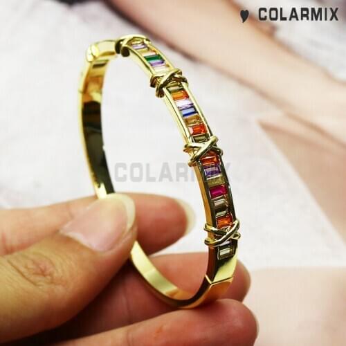 4 PIECES Zircon Crystal cuff bangle mix colors stone jewelry fashion jewelry zircon accessories bracelets 51160