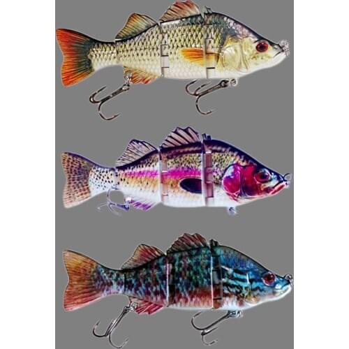 Abziyat 4 Sections Fishing Lures Sinking Lure Fish Bait Hard Body Baits Swimbait Lures Outdoor Products Lifelike Bass Weever