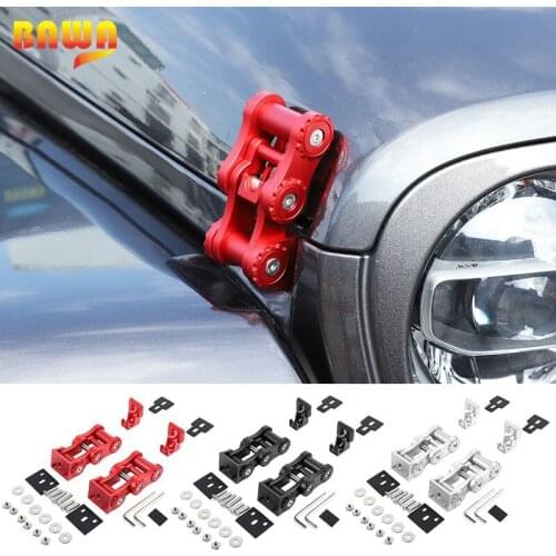 BAWA Aluminum alloy Car Exterior Latch Catch Locks Hood for Jeep Wrangler JL 2018+ Lock Hood for Jeep Gladiator JT 2018