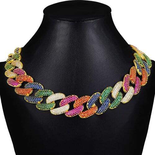 GODKI Luxury Punk Rock Link Chain Choker Necklace For Women Femme Party Cubic Zircon CZ Vintage Bohemian Fashion Jewelry