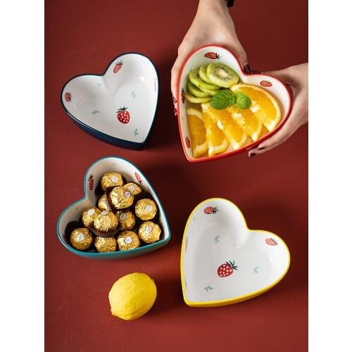 Love bowl Japanese creative lovely Salad Dessert bowl single household ceramic baking bowl net red breakfast tablewar