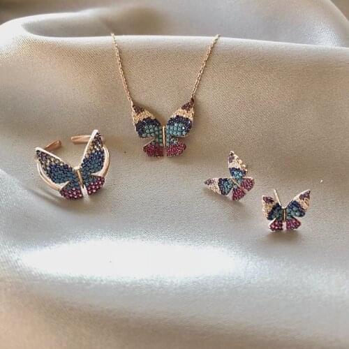 Butterfly Colorfull 925 Silver Set