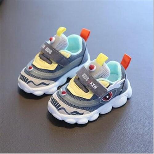 Baby prewalker Spring and Autumn Fashion Breathable Casual Shoes Boys Sports Shoes Wear Resistant Running Soft Shoes Size 16-26