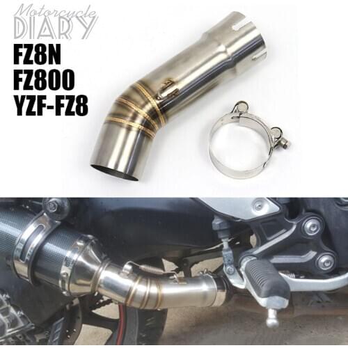 For Yamaha FZ8 FZ8N FZ8S F Z8 S FZ8N YZF-FZ8 FZ800 Fazer Motorcycle Exhaust Escape Moto System Muffler Slip-On Middle Link Pipe