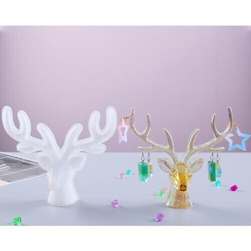 DIY Resin Mold Deer Antlers Tree Branch Crystal Epoxy Silicone Mold Jewelry Display Stand Manual Swing Table Home Decor