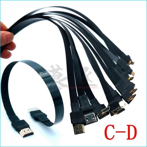 FPV Micro Mini HDMI-compatible 90 degree Adapter 10cm-50cm FPC Ribbon Flat HDMI Cable Pitch 20pin for Multicopter Aerial Photog