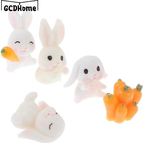 1PCS Lovely Resin Plants Rabbit Cute Micro Landscape Succulent Ornaments Plant Decoration Garden Miniatures DIY Doll