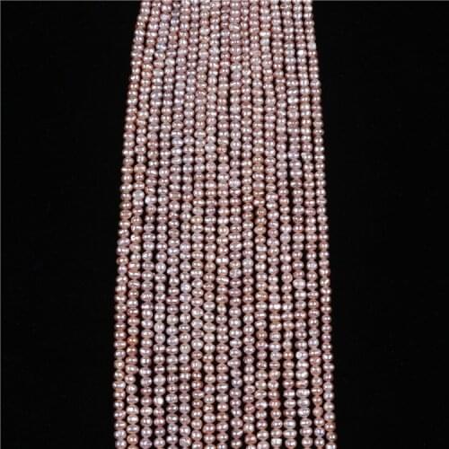 Hot sale pink 4-5mm potato fresh water pearl strands